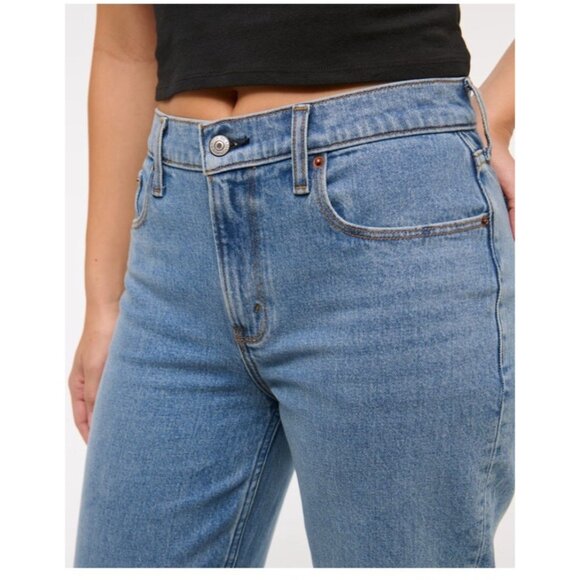 Abercrombie & Fitch Womens 90s Slim Straight Ultra High Rise Jeans Sz 36 22R - Picture 2 of 12